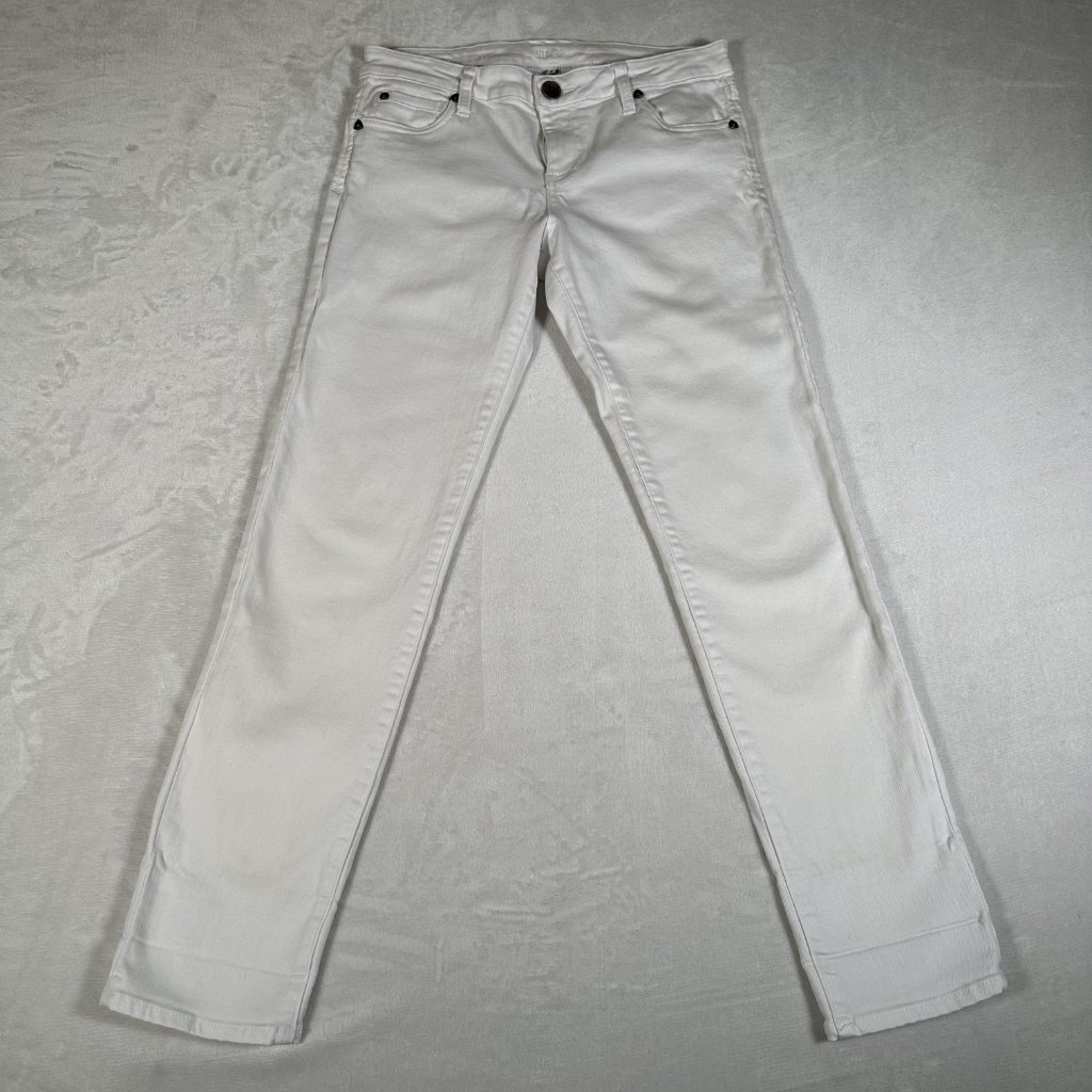 Kut From The Kloth Jeans Women Size 4 White Low Rise Cotton Blend Denim W30 L29